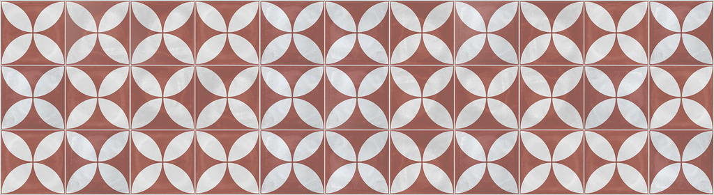 Carreaux ciment du Mékong collection Kampot rouge