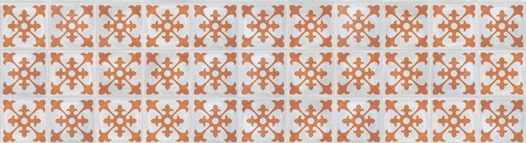 Carreaux ciment du Mékong collection Takeo orange